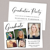 写真モダンコラージュ卒業パーティー 招待状