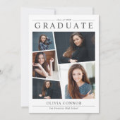 写真モダンコラージュ卒業パーティー 招待状 (正面)