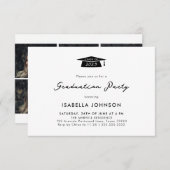 写真モダンコラージュ卒業パーティー 招待状 (正面/裏面)