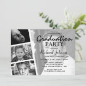 写真モダンコラージュ卒業パーティー 招待状 (スタンド正面)