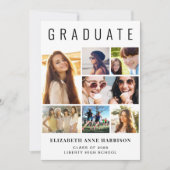 写真モダンコラージュ卒業パーティー 招待状 (正面)