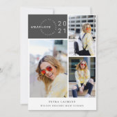 写真モダンコラージュ卒業招待状 案内状 (正面)