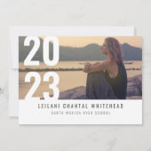 写真モダンコラージュ卒業発表ブラック 案内状 (裏面)