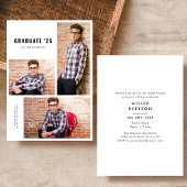 写真モダンコラージュ卒業発表 招待状