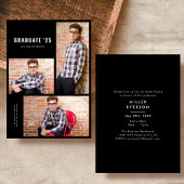 写真モダンコラージュ卒業発表 招待状