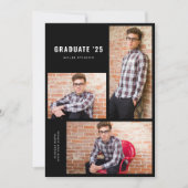 写真モダンコラージュ卒業発表 招待状 (正面)