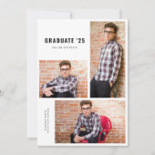 写真モダンコラージュ卒業発表 招待状 (正面)