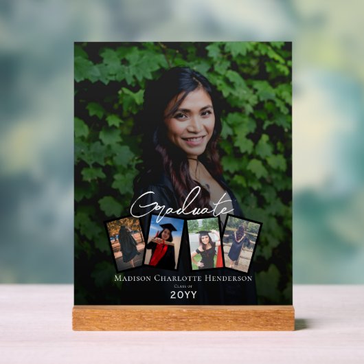 写真モダンコラージュ卒業記念 アクリルサイン (ニュートラル)