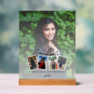 写真モダンコラージュ卒業記念   ヘビーホワイト アクリルサイン