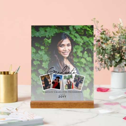 写真モダンコラージュ卒業記念 | ヘビーホワイト アクリルサイン (ウェディング)