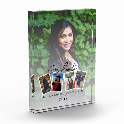 写真モダンコラージュ卒業 | ヘビーホワイト フォトブロック (左)