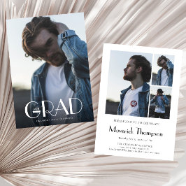 写真モダンコラージュ卒業 招待状