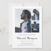 写真モダンコラージュ卒業 招待状 (裏面)