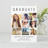 写真モダンコラージュ卒業 案内状 (スタンド正面)