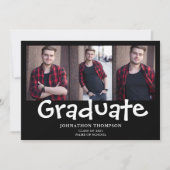 写真モダンコラージュ卒業 案内状 (正面)