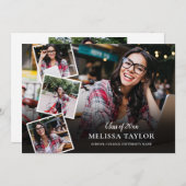 写真モダンコラージュ卒業 案内状 (正面/裏面)