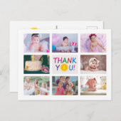 写真モダンコラージュ子供の誕生日ありがとう ポストカード (正面/裏面)