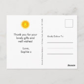 写真モダンコラージュ子供の誕生日ありがとう ポストカード (裏面)