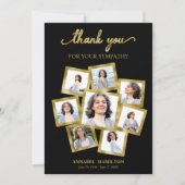 写真モダンコラージュ悔やみや弔慰ありがとう 招待状 (正面)