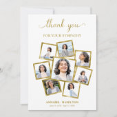 写真モダンコラージュ悔やみや弔慰ありがとう 招待状 (正面)