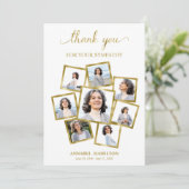 写真モダンコラージュ悔やみや弔慰ありがとう 招待状 (スタンド正面)