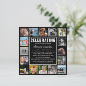 写真モダンコラージュ悔やみや弔慰お祝い・オブ・ライフ 招待状 (スタンド正面)