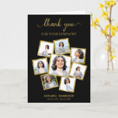 写真モダンコラージュ悔やみや弔慰ご招待 カード (黄色い花)