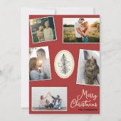 写真モダンコラージュ手描きツリー赤 シーズンカード (正面)