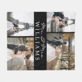 写真モダンコラージュ新婚モノグラムさん フリースブランケット (正面(横))