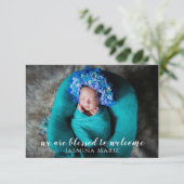 写真モダンコラージュ新生児誕生発表 案内状 (スタンド正面)