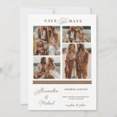 写真モダンコラージュ日付の保存 招待状 (正面)