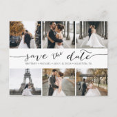 写真モダンコラージュ日付の保存 案内ポストカード (正面)