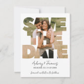 写真モダンコラージュ日付の結婚式の招待を保存 セーブザデート (正面)