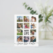 写真モダンコラージュ日付ポストカードの保存 ポストカード (スタンド正面)