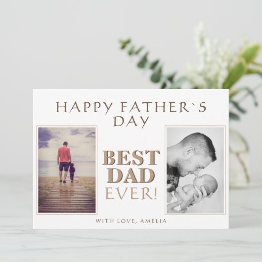 写真モダンコラージュ最高のパパ永遠の父の日 カード (スタンド正面)