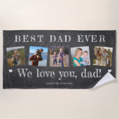 写真モダンコラージュ最高のパパ ビーチタオル (正面)