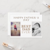 写真モダンコラージュ最高のパパEver Father's Day Ca カード (正面/裏面インサイチュ)