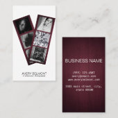 写真モダンコラージュ木材の背景 名刺 (正面/裏面)