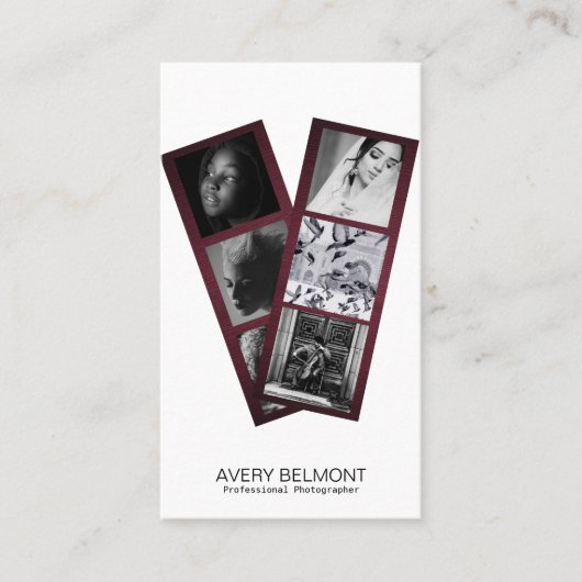 写真モダンコラージュ木材の背景 名刺 (正面)