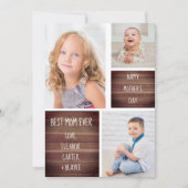写真モダンコラージュ母の日カード 招待状 (正面)