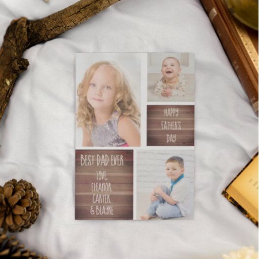 写真モダンコラージュ父の日カード 招待状