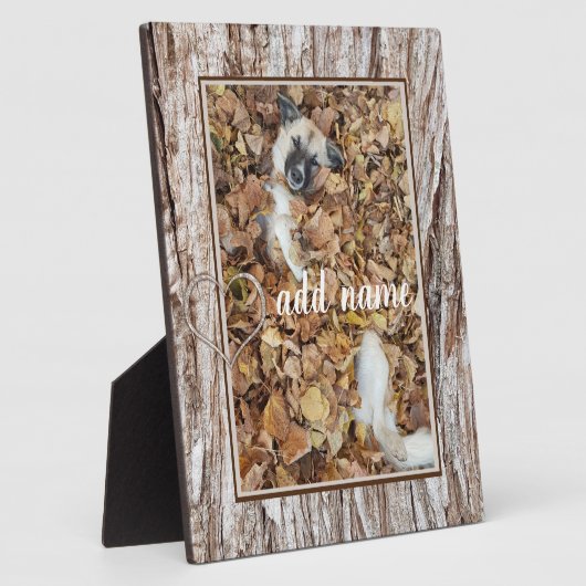 写真モダンコラージュ犬のペットおもしろい フォトプラーク (側面)