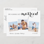 写真モダンコラージュ犬結婚の駆け落ち 案内ポストカード (正面/裏面)