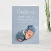 写真モダンコラージュ生誕発表折りカード 招待状 (正面)