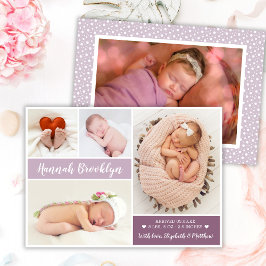 写真モダンコラージュ生誕通知カード 案内状