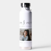 写真モダンコラージュ白ボーナス母マザーズ日 ウォーターボトル (左面)