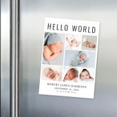写真モダンコラージュ磁気出産の発表 マグネット招待状