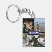 写真モダンコラージュ紫の追加 キーホルダー (正面左)