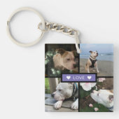 写真モダンコラージュ紫の追加 キーホルダー (正面)