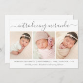写真モダンコラージュ紹介ベビー誕生 案内状 (正面/裏面)